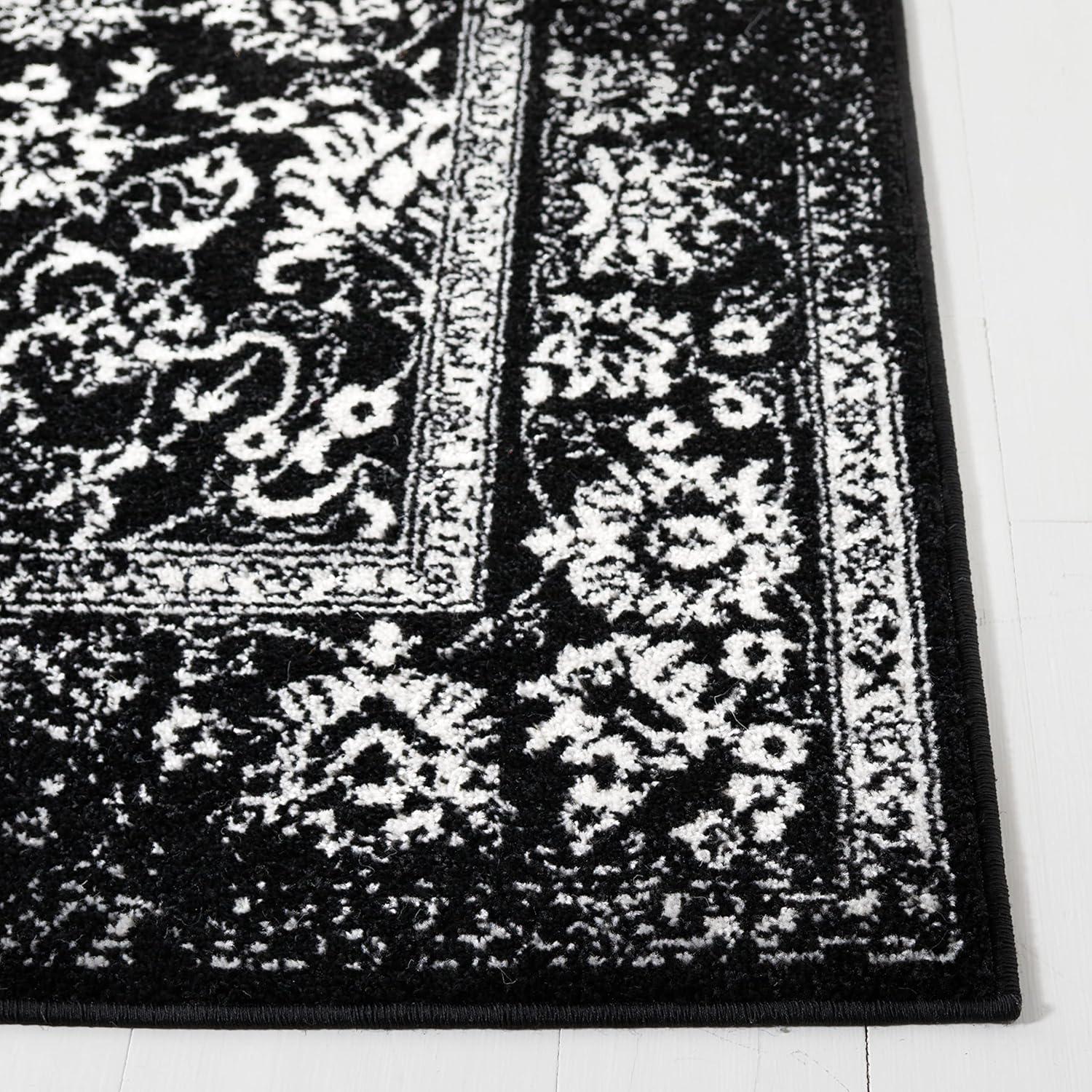 Adirondack ADR109 Machine Made Indoor Accent Rug - Black/Ivory - 3'x5' - Safavieh