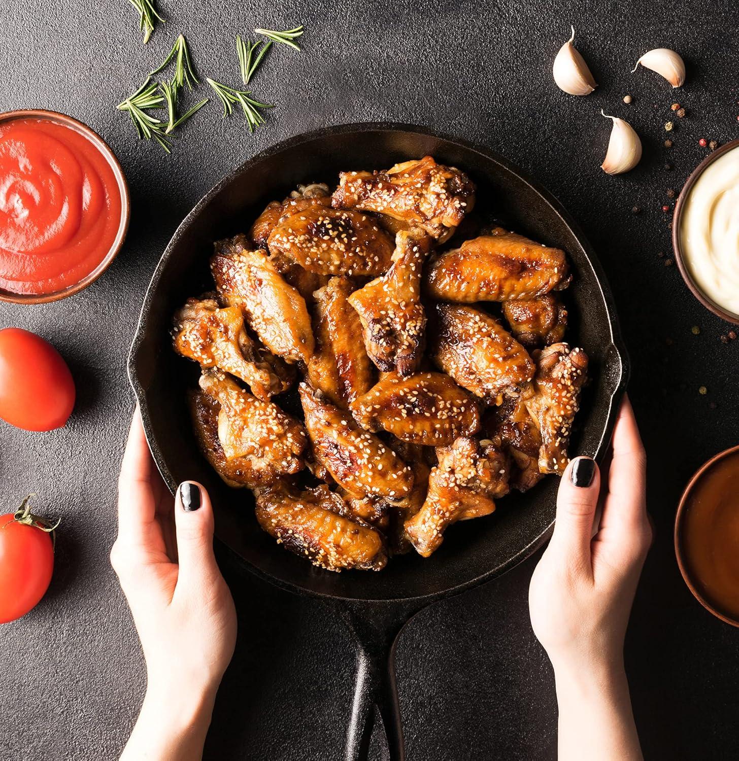 Pre-Seasoned Black Cast Iron Skillet Set, 3-Piece