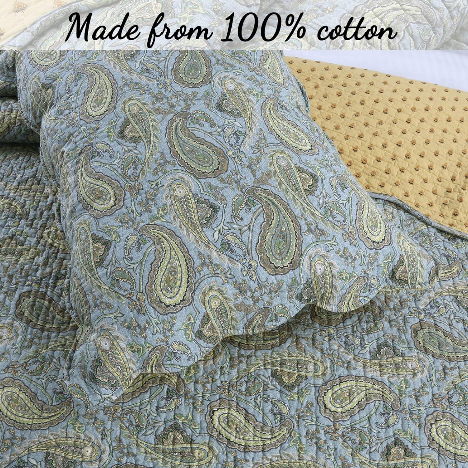 Cozy Line Home Fashion Cotton Paisley Quilt Set