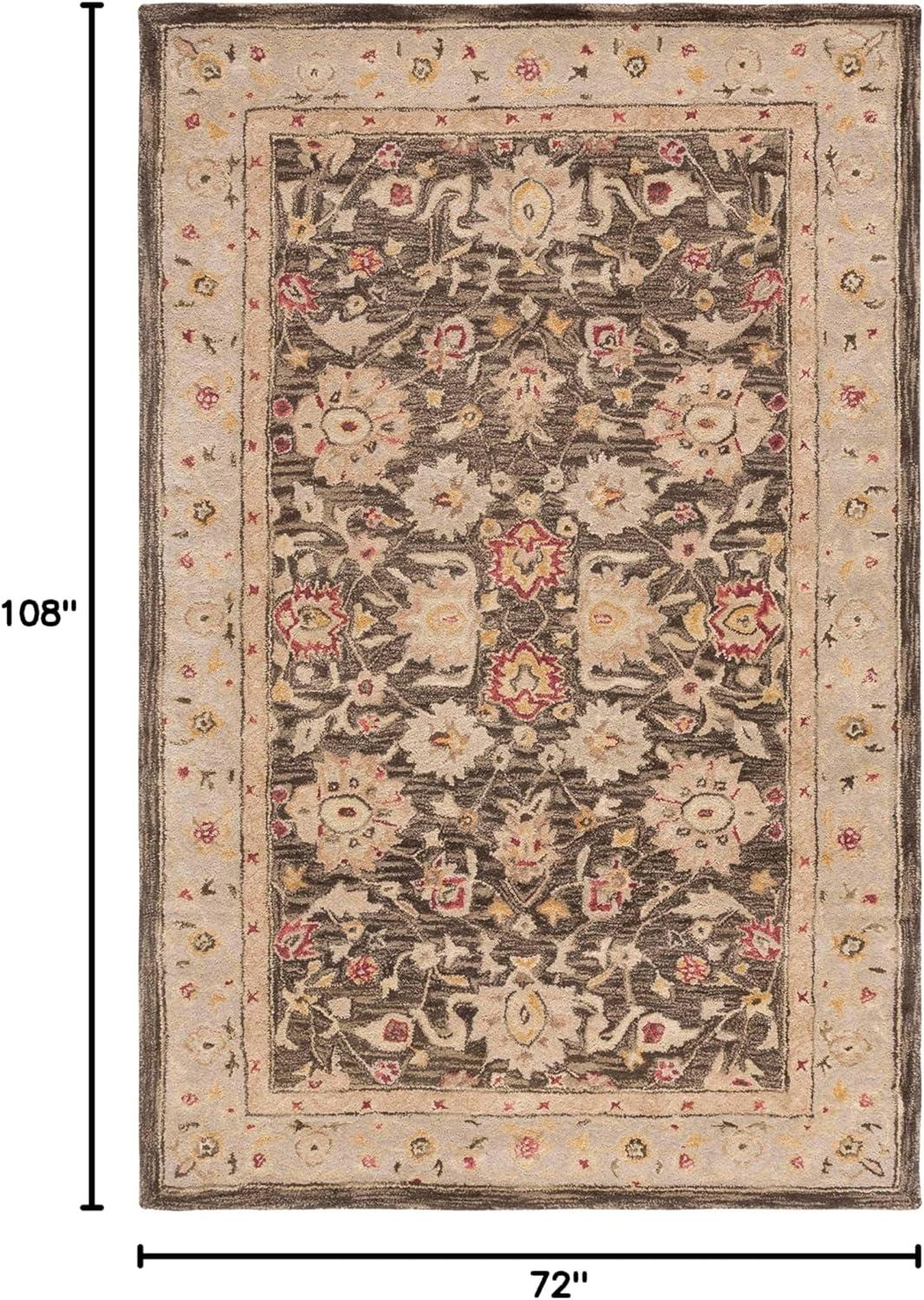 Antiquity AT853 Hand Tufted Area Rug - Olive Grey/Beige - 6'x9' - Safavieh.