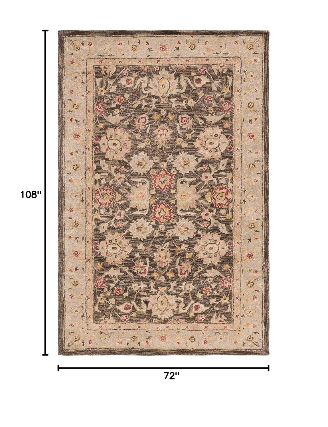 Antiquity AT853 Hand Tufted Area Rug - Olive Grey/Beige - 6'x9' - Safavieh.