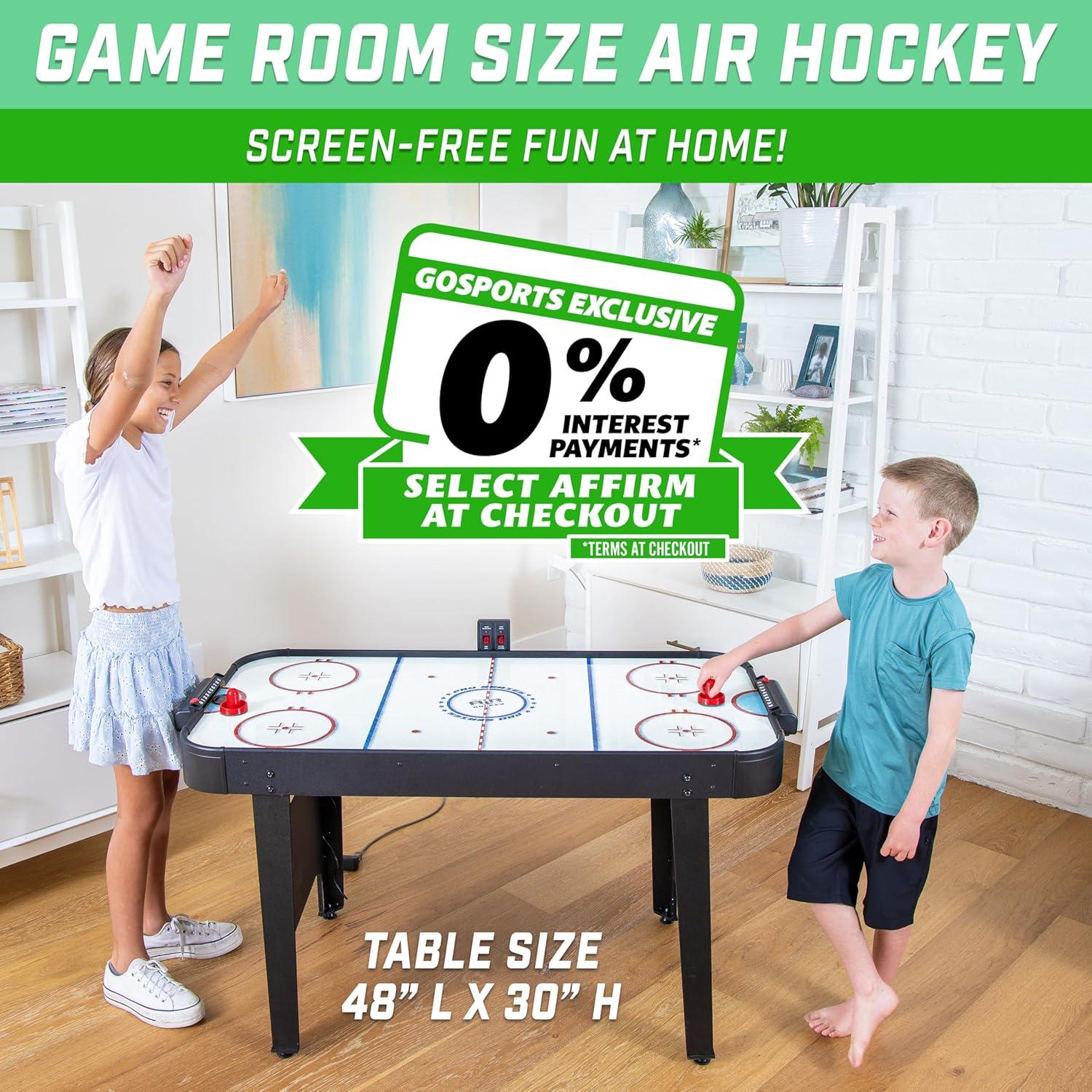 GoSports GoSports 48 Inch Air Hockey Arcade Table with Digital Scoreboard for Kids
