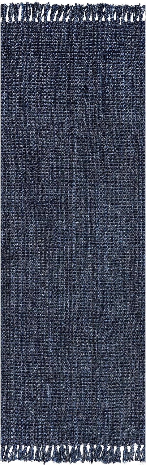 nuLOOM Daniela Chunky Jute Navy 3' x 5' Farmhouse Area Rug