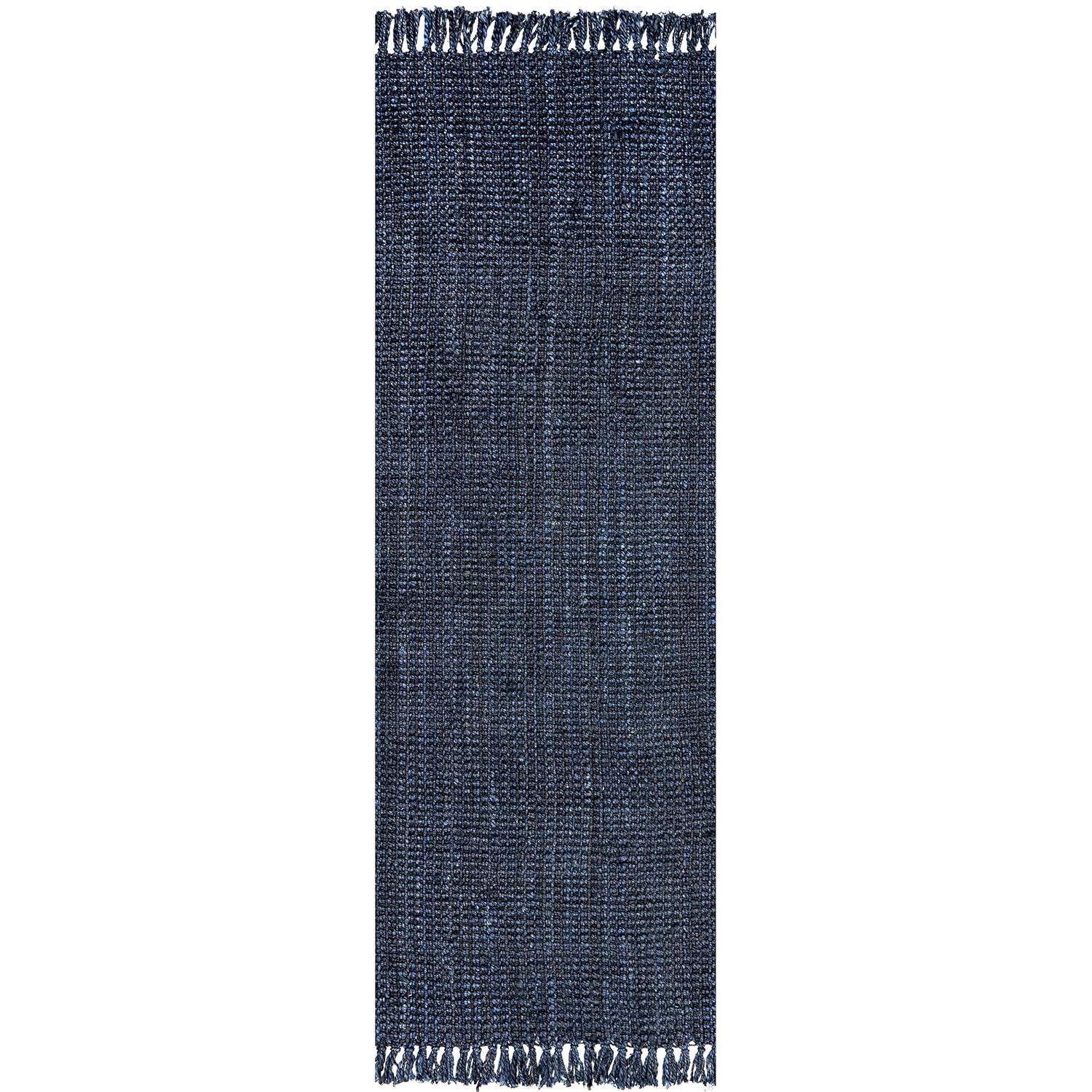 nuLOOM Daniela Chunky Jute Navy 3' x 5' Farmhouse Area Rug