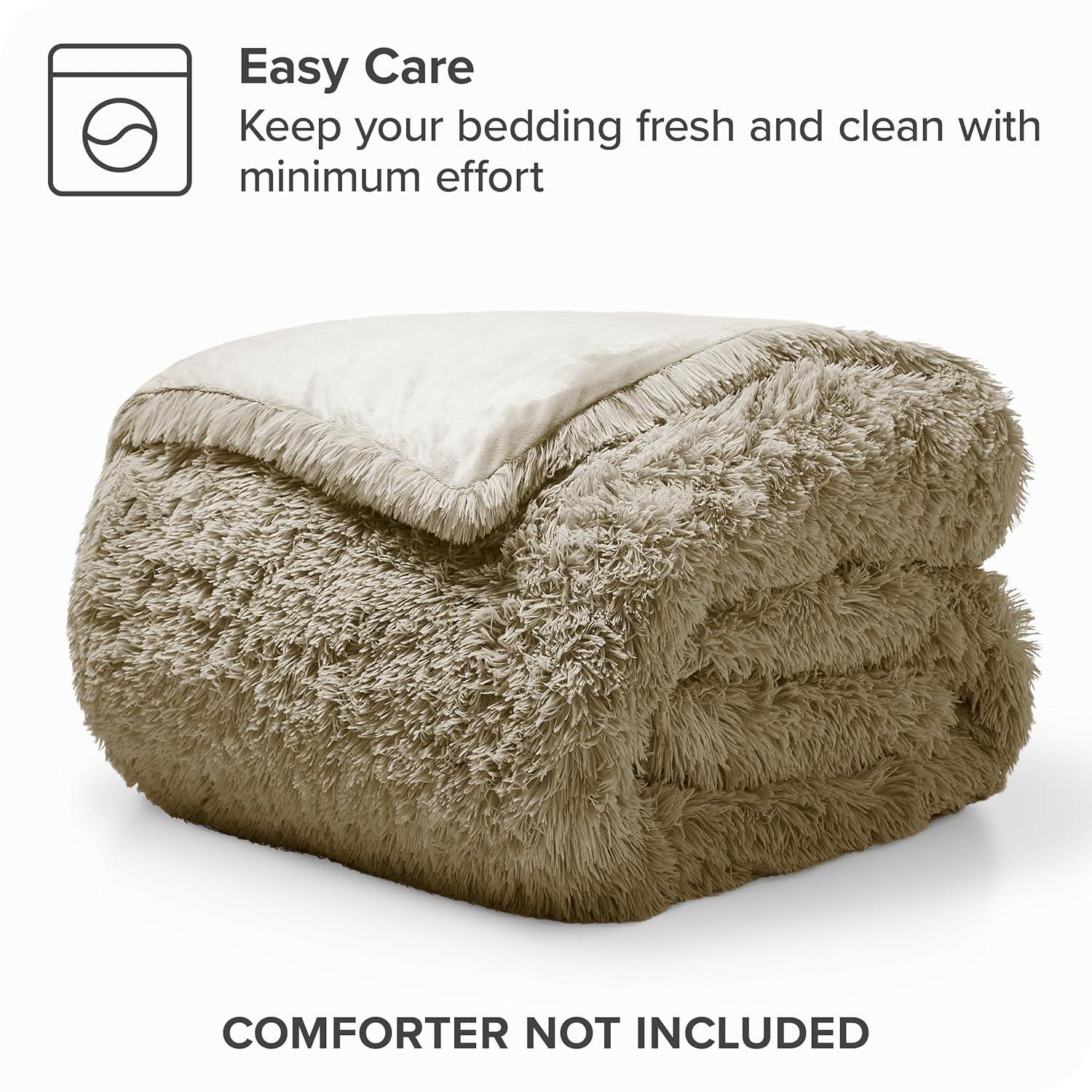 Bare Home Shaggy Fleece Plush Duvet Cover