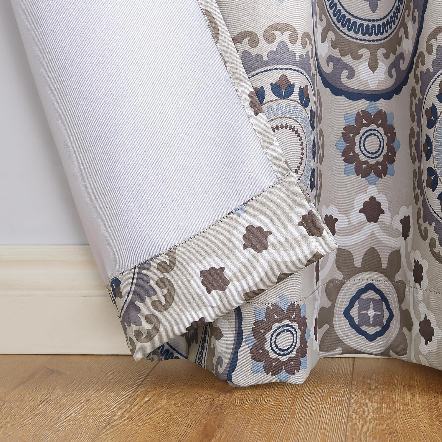 Sun Zero Sun Zero Nepal Global Medallion Print Blackout Grommet Curtain Panel