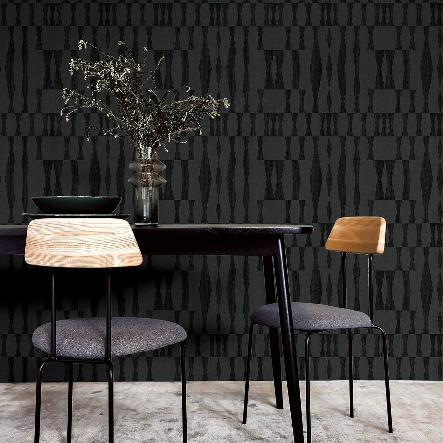 Tempaper Grasscloth Geo Peel and Stick Wallpaper