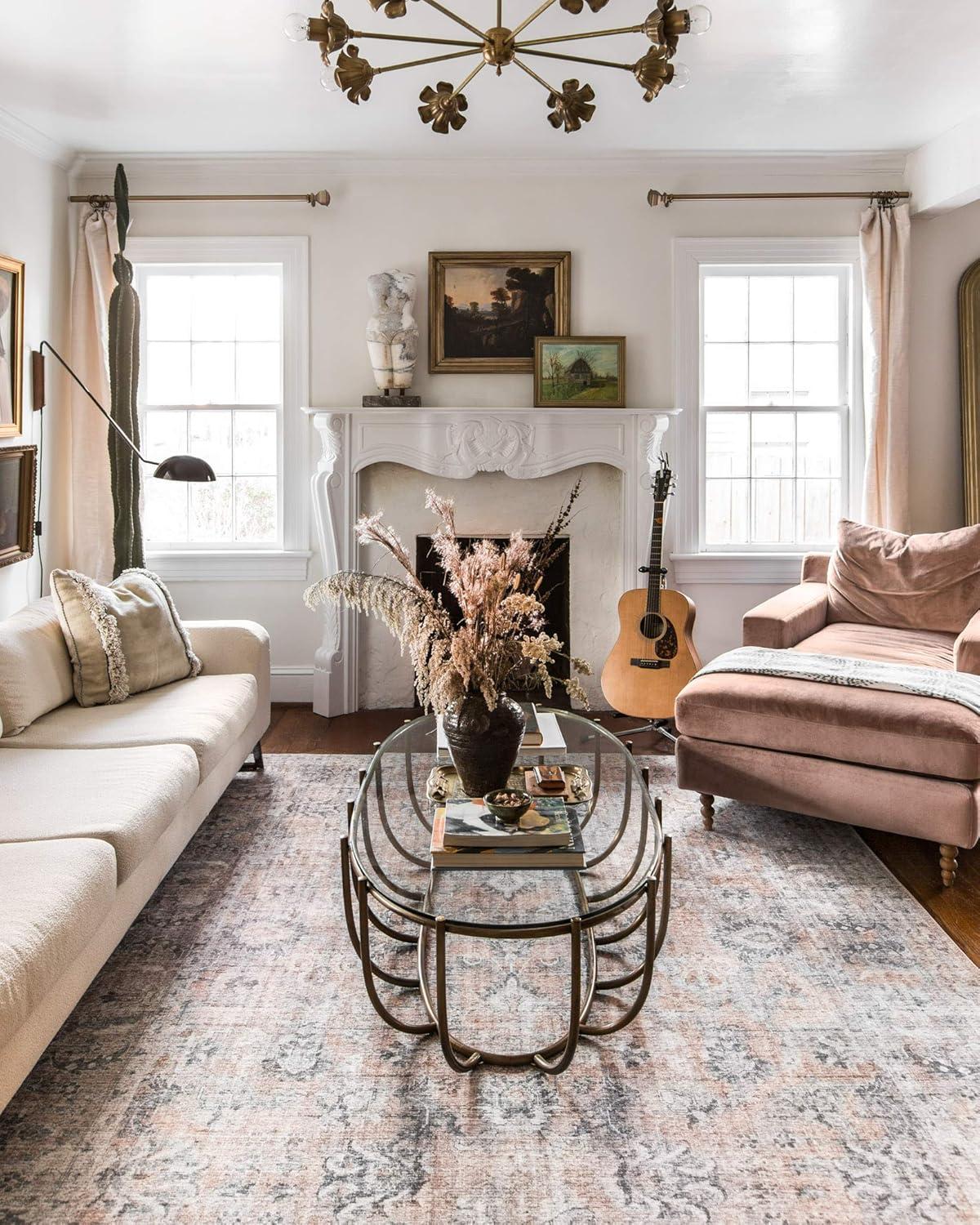 Roze Rug - Blush and Grey / 5' x 7'6"