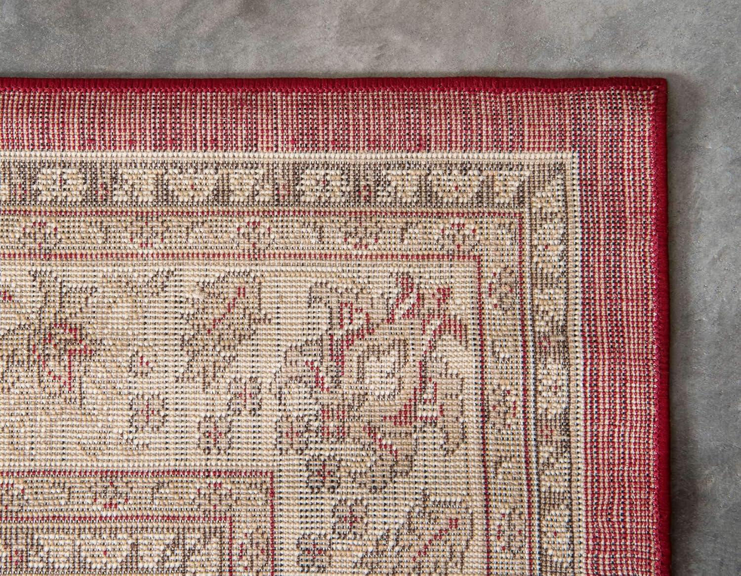 Unique Loom 6' 0 x 9' 0 Sialk Hill Washington Burgundy Area Rug