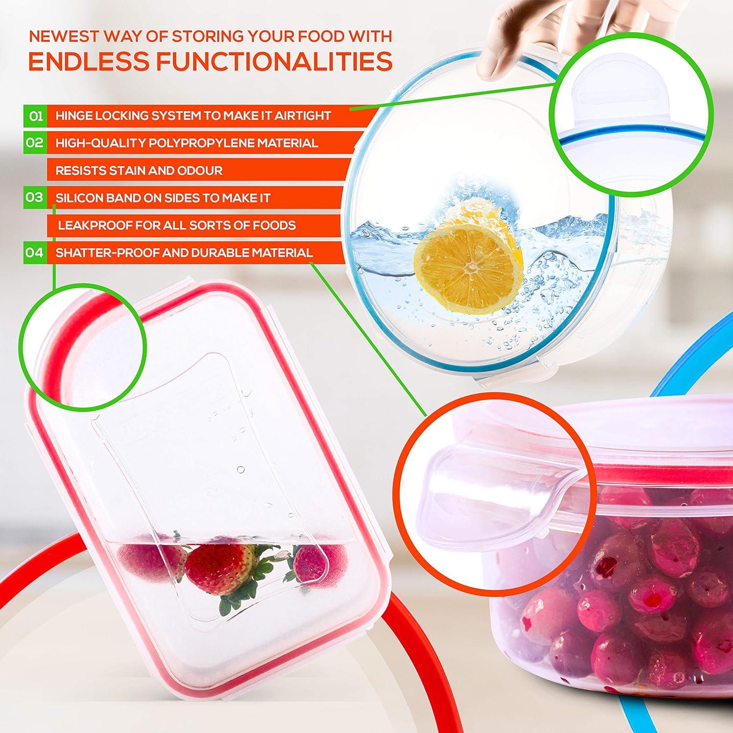 RFAQK 28 Pcs Food Storage Containers with Lids- BPA-Free Airtight Plastic Containers for Pantry & Kitchen Organization, Meal Prep and Lunch Containers