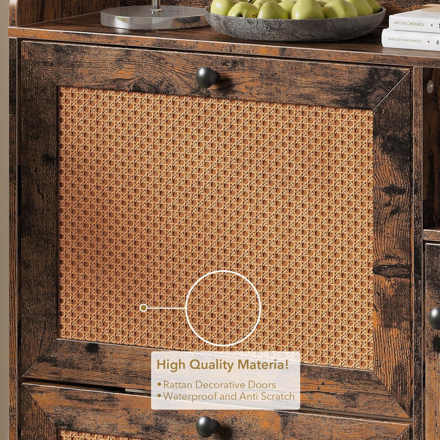 TROPOW Gabinete de Almacenamiento de Zapatos, Gabinete de Zapatos de 3 Niveles con Cajones Abatibles, Organizador de Almacenamiento de Zapatos Estrecho Independiente con Estantes Ajustables, Gabinete de Zapatero para Entrada, Cerca en la Parte Superior, Retro