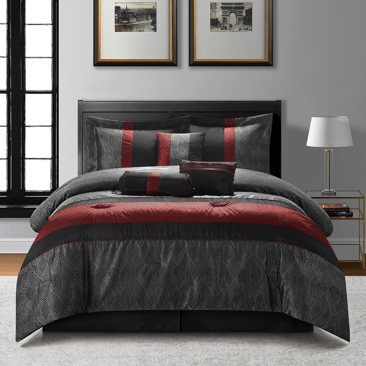 Nanshing America, Inc Kath 7 Piece Microfiber Modern & Contemporary Comforter Set