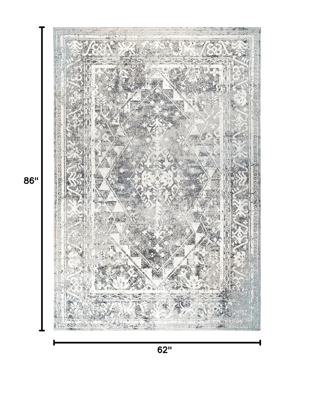 Nicole Miller New York Patio Sofia Ivy Distressed Indoor/Outdoor Area Rug, Navy Blue/Ivory