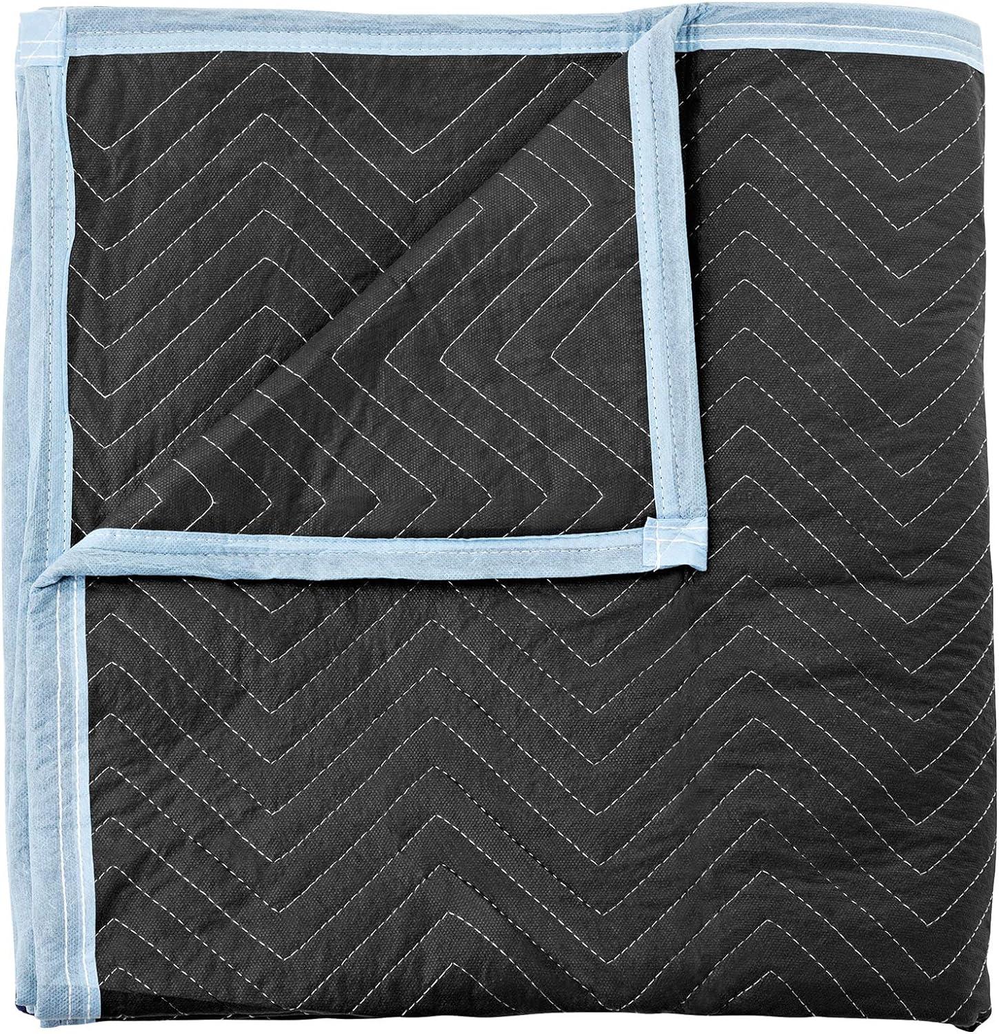 Sure-Max Moving & Packing Blankets - Ultra Thick Pro - 80" x 72" (65 lb/dz weight) - Professional Quilted Shipping Furniture Pads Black - 8 Pack