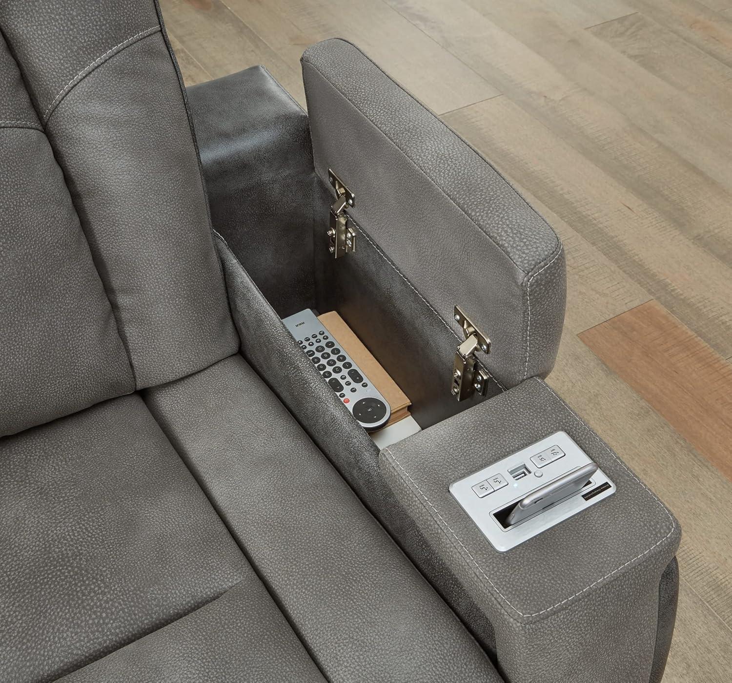 Signature Design by Ashley Next-Gen DuraPella Contemporary Power Reclining Loveseat with Adjustable Headrest