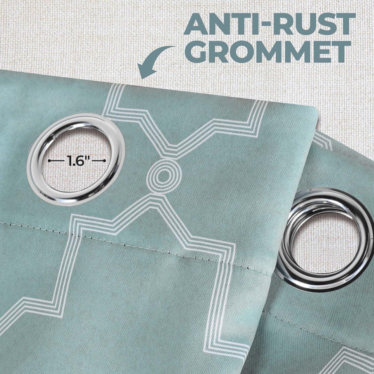 Superior Trellis Blackout Curtains, Rod Pocket, Set of 2, 42" x 63", Teal