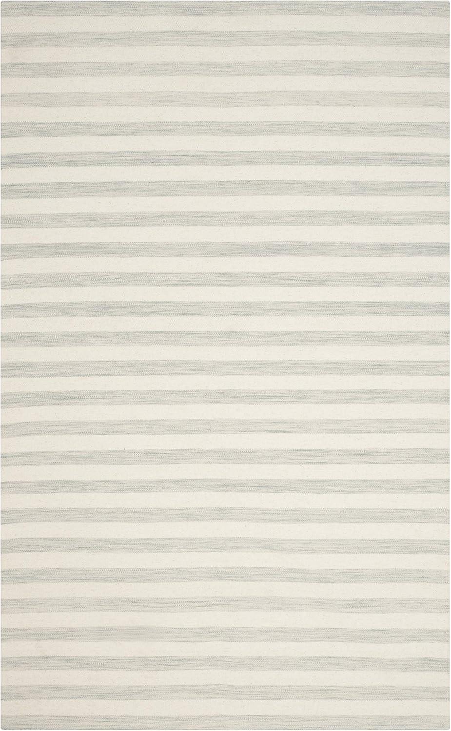 Dhurries DHU575 Hand Woven Area Rug - Light Blue/Ivory - 4'x6' - Safavieh.