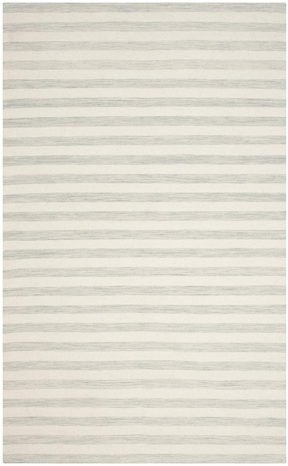 Dhurries DHU575 Hand Woven Area Rug - Light Blue/Ivory - 4'x6' - Safavieh.