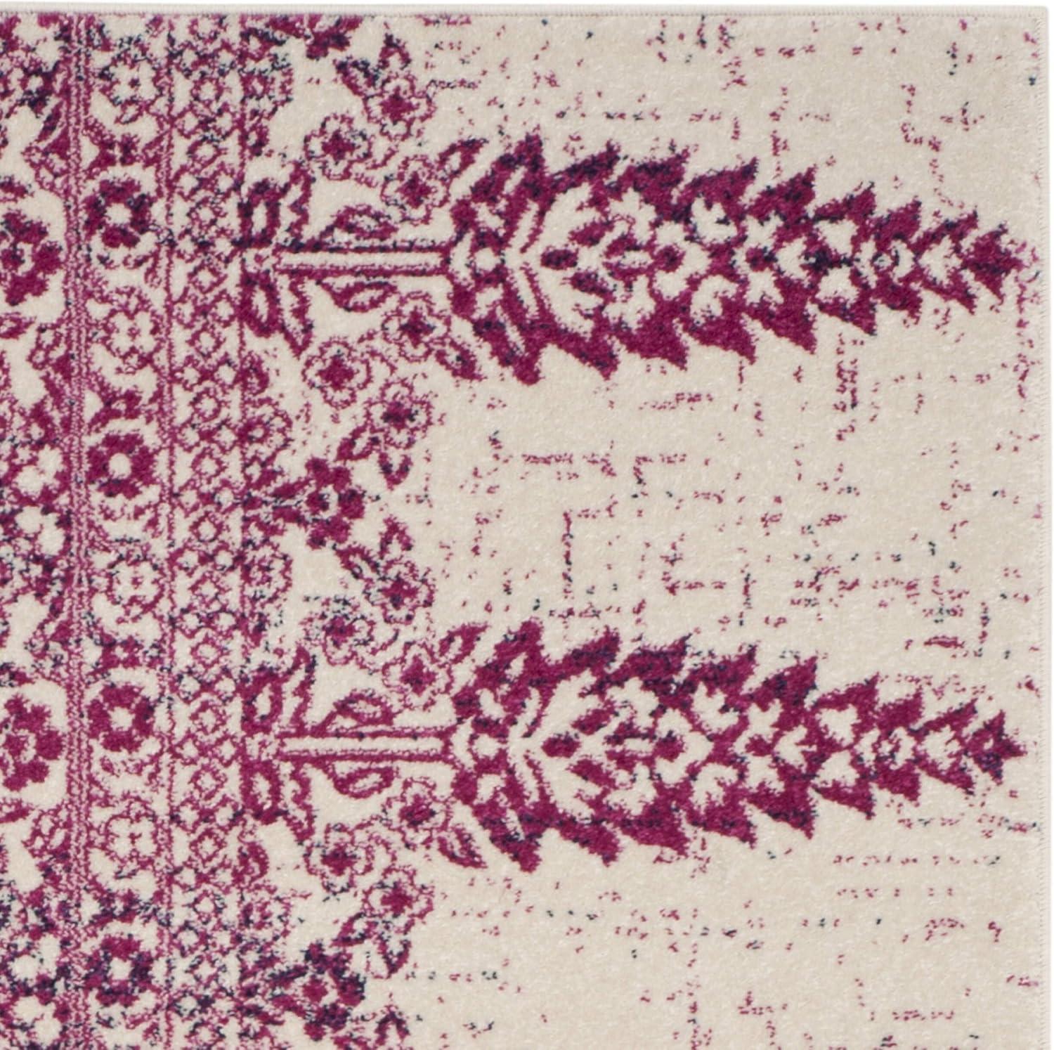 SAFAVIEH Evoke Maximillian Southwestern Area Rug, Ivory/Fuchsia, 4' x 6'