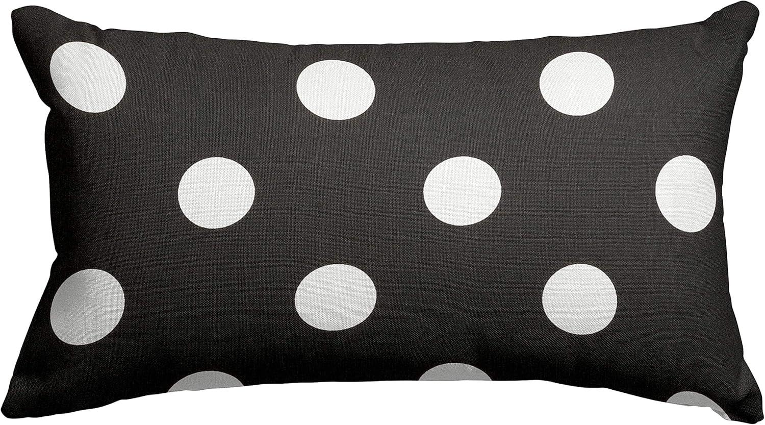 Black and White Polka Dot Cotton Small Throw Pillow