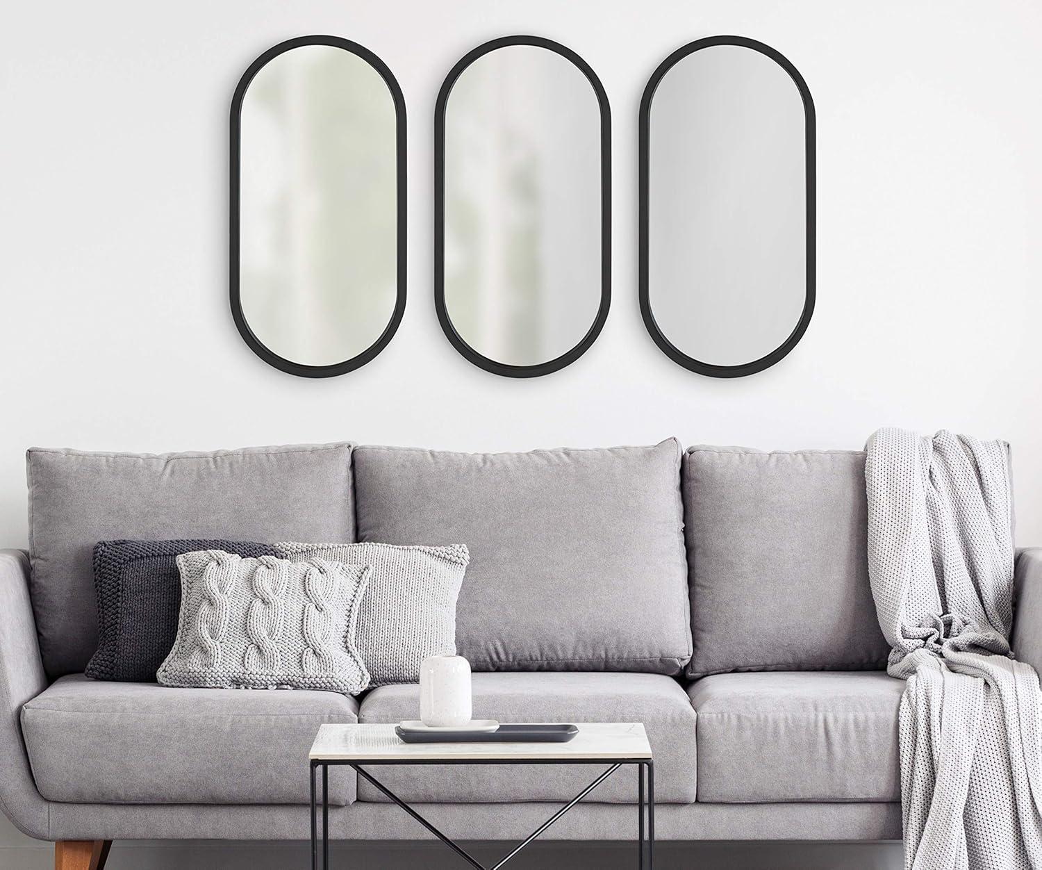 12" x 24" Travis Oval Wall Mirror Gold - Kate & Laurel All Things Decor: Modern MDF Frame, No Assembly Required