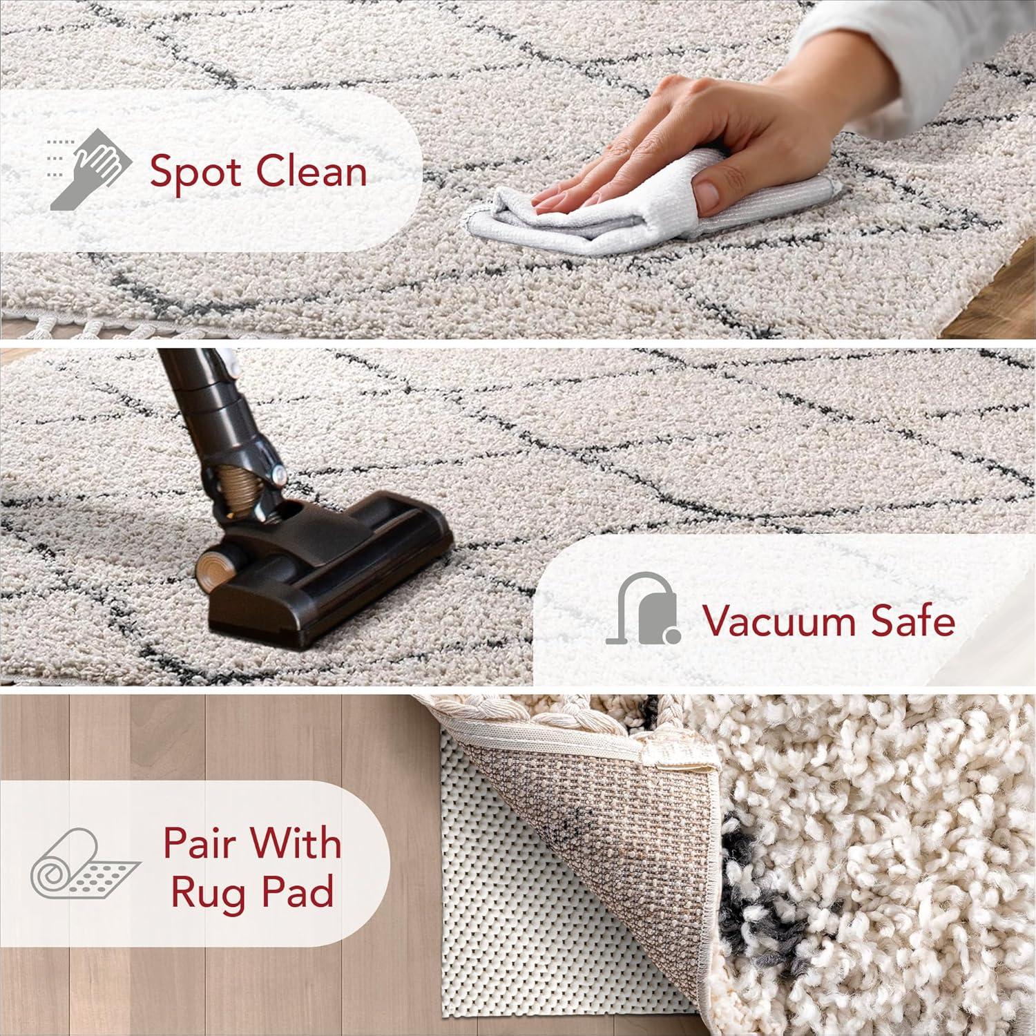 Nuloom Jessie Trellis 5x8 Indoor Area Rug for Living Room Bedroom Dining Room, Off White/Charcoal