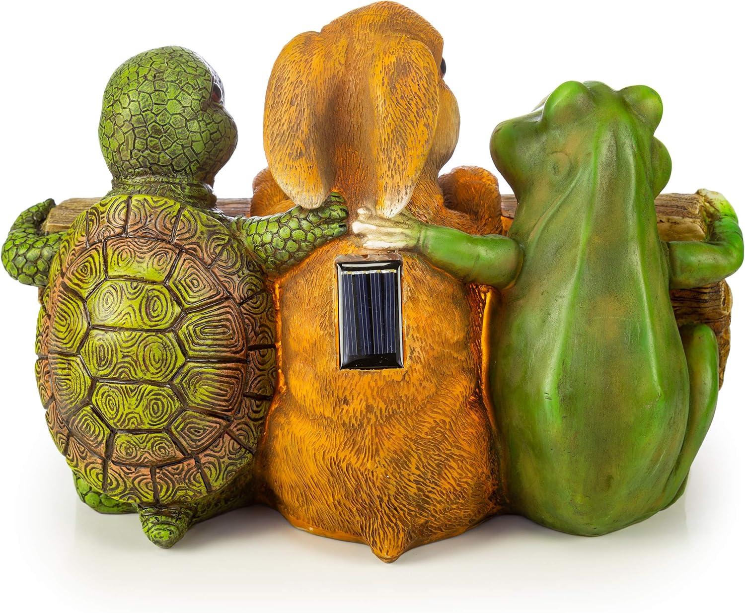 Dawhud Direct | Vp Home Backyard Friends Welcome Sign Frog Rabbit Turtle Solar