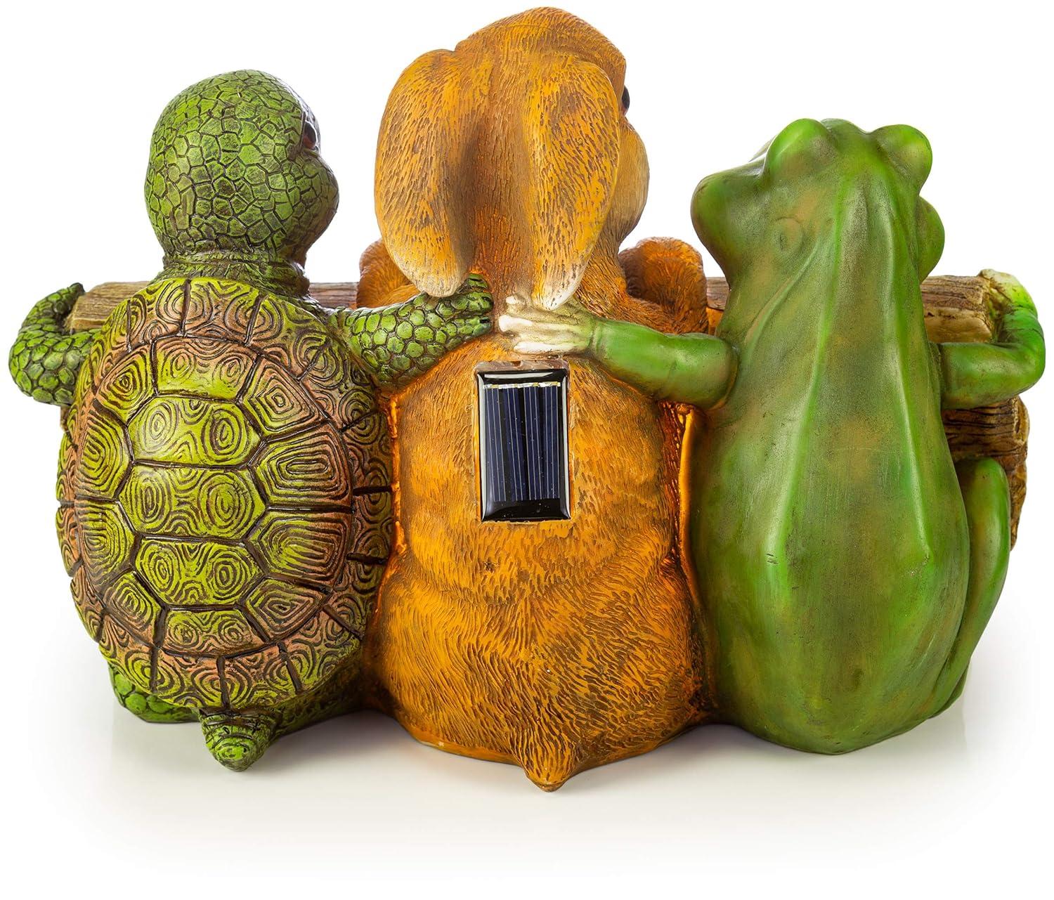Dawhud Direct | Vp Home Backyard Friends Welcome Sign Frog Rabbit Turtle Solar