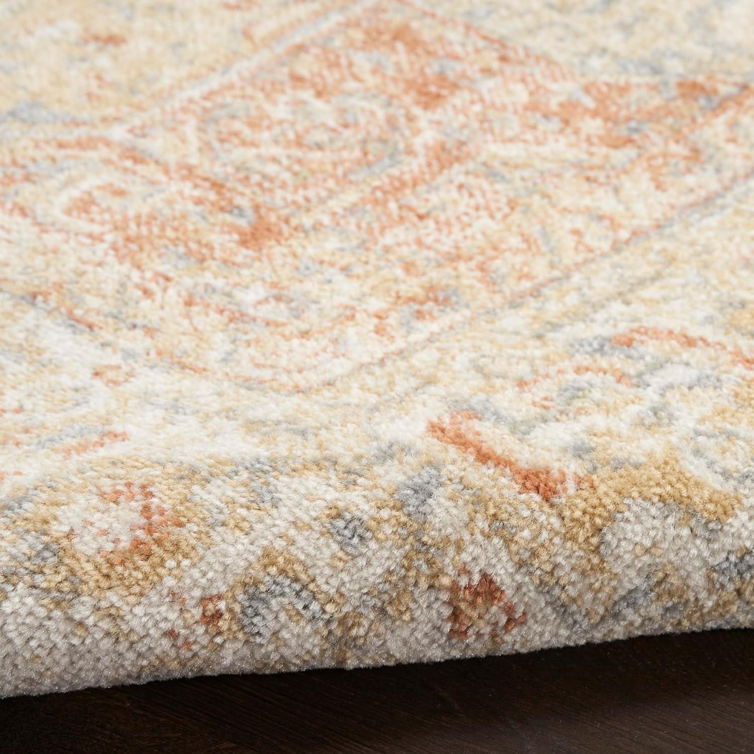 Nourison Essentials Persian Vintage Indoor Outdoor Area Rug Beige Rust 5' x 7'