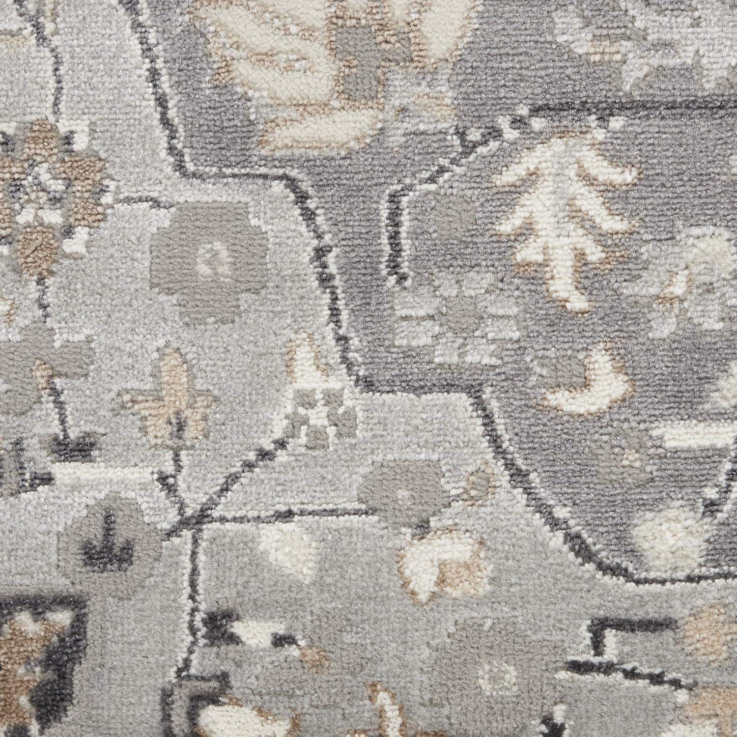 Nourison Elation Floral Medallion Indoor Rug Grey 5'3" x 7'3"