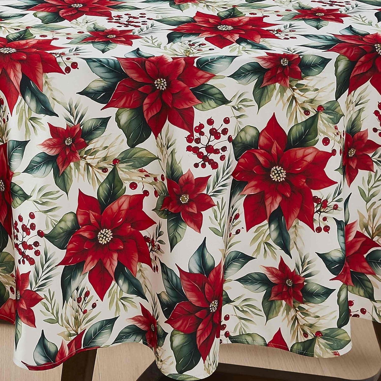 Avanti Linens Poinsettia 70" Round Tablecloth