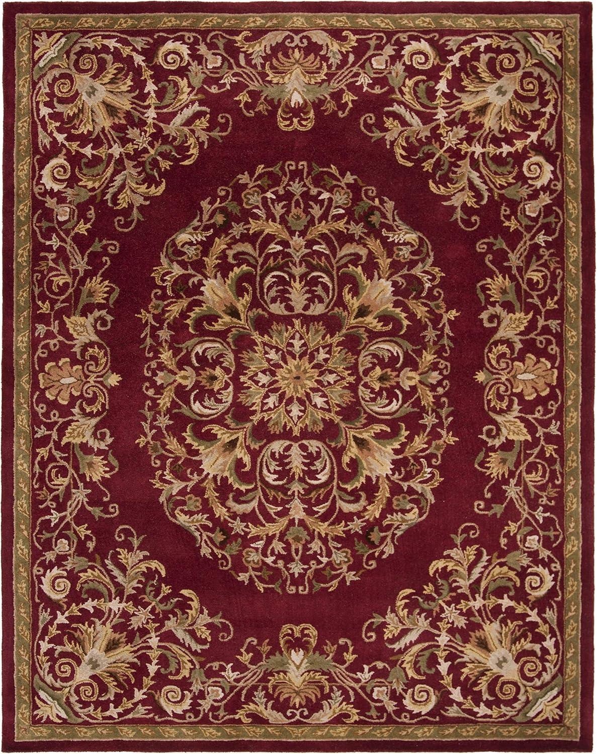 SAFAVIEH Heritage Cleves Traditional Wool Area Rug, Red, 6' x 9'