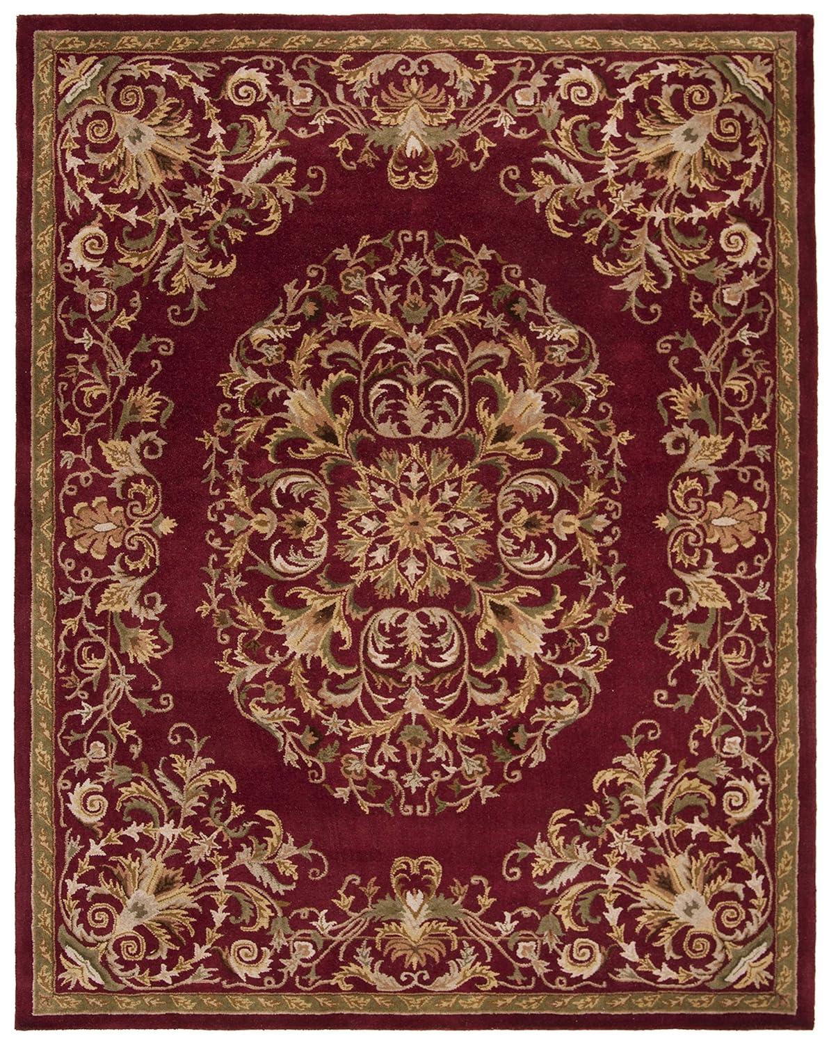 SAFAVIEH Heritage Cleves Traditional Wool Area Rug, Red, 6' x 9'