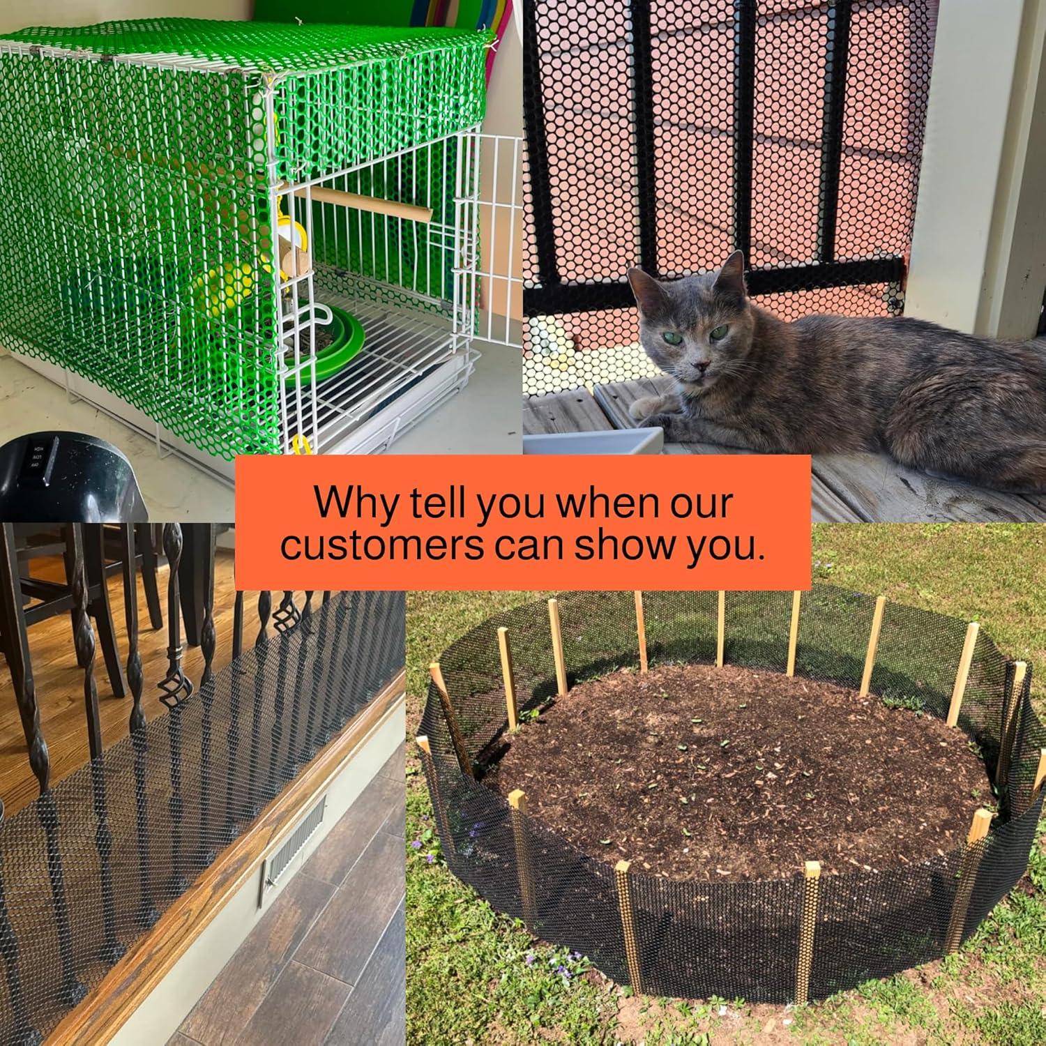 Black Plastic Chicken Wire Mesh Fence 15.7in x 10ft Roll