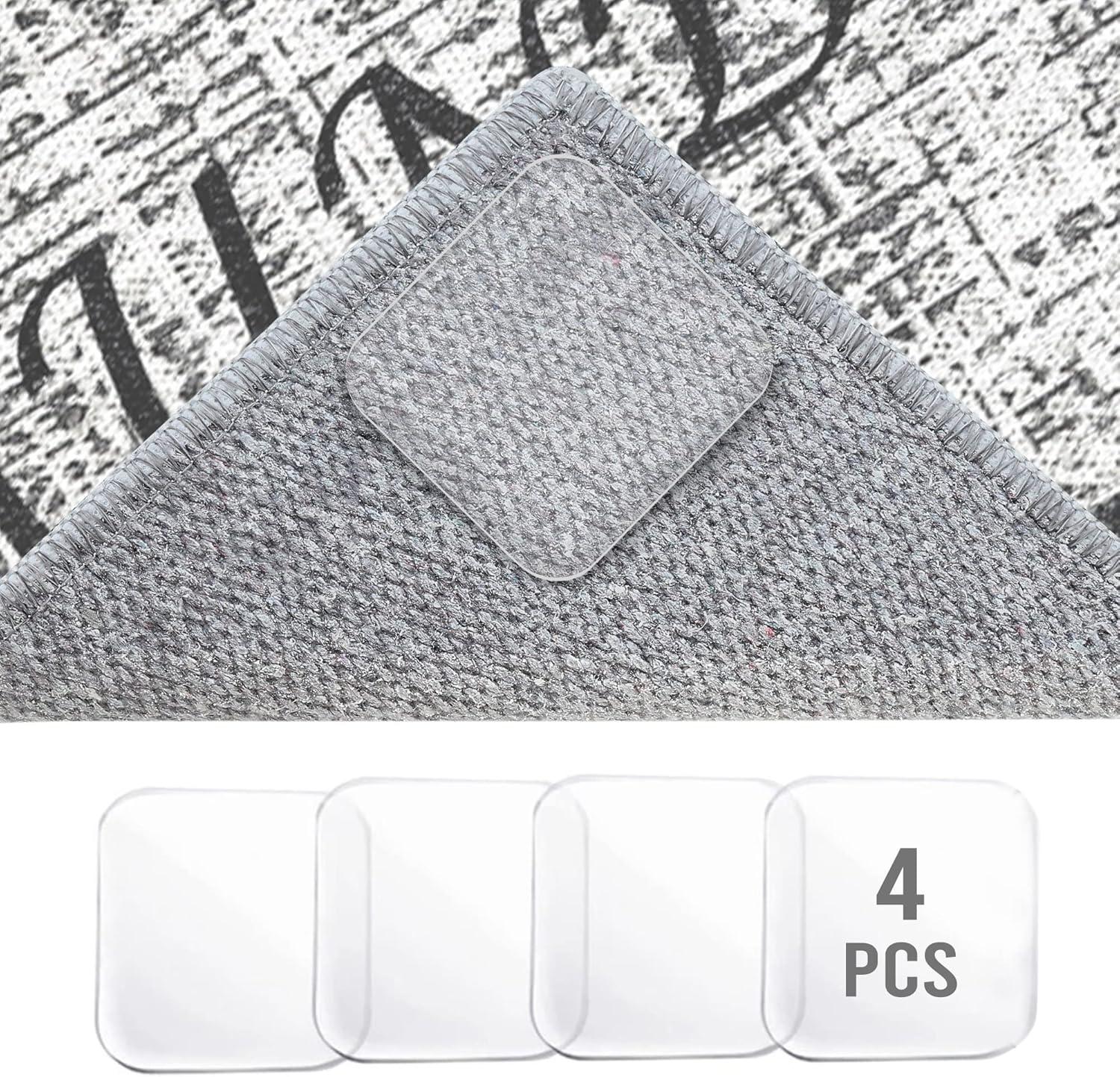 SUSSEXHOME Washable Indoor Laundry Room Rug Runner - 70 % Cotton Kitchen Floor Mat[Gray&White]