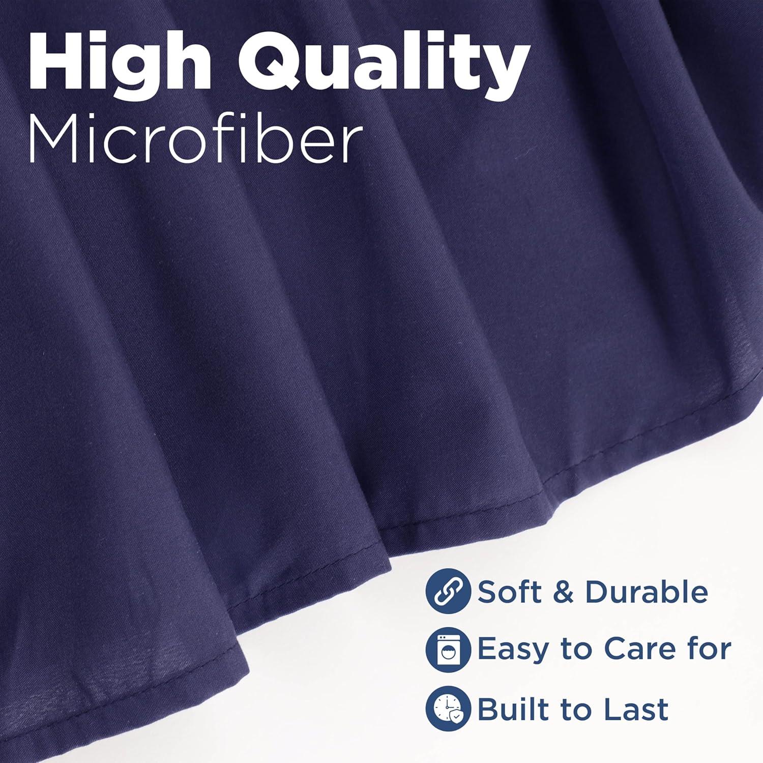 Martex Ruffled Bed Skirt Easy Fit Lightweight 100% Microfiber Dust Ruffle Hotel Quality With 16 inch Tailored Drop