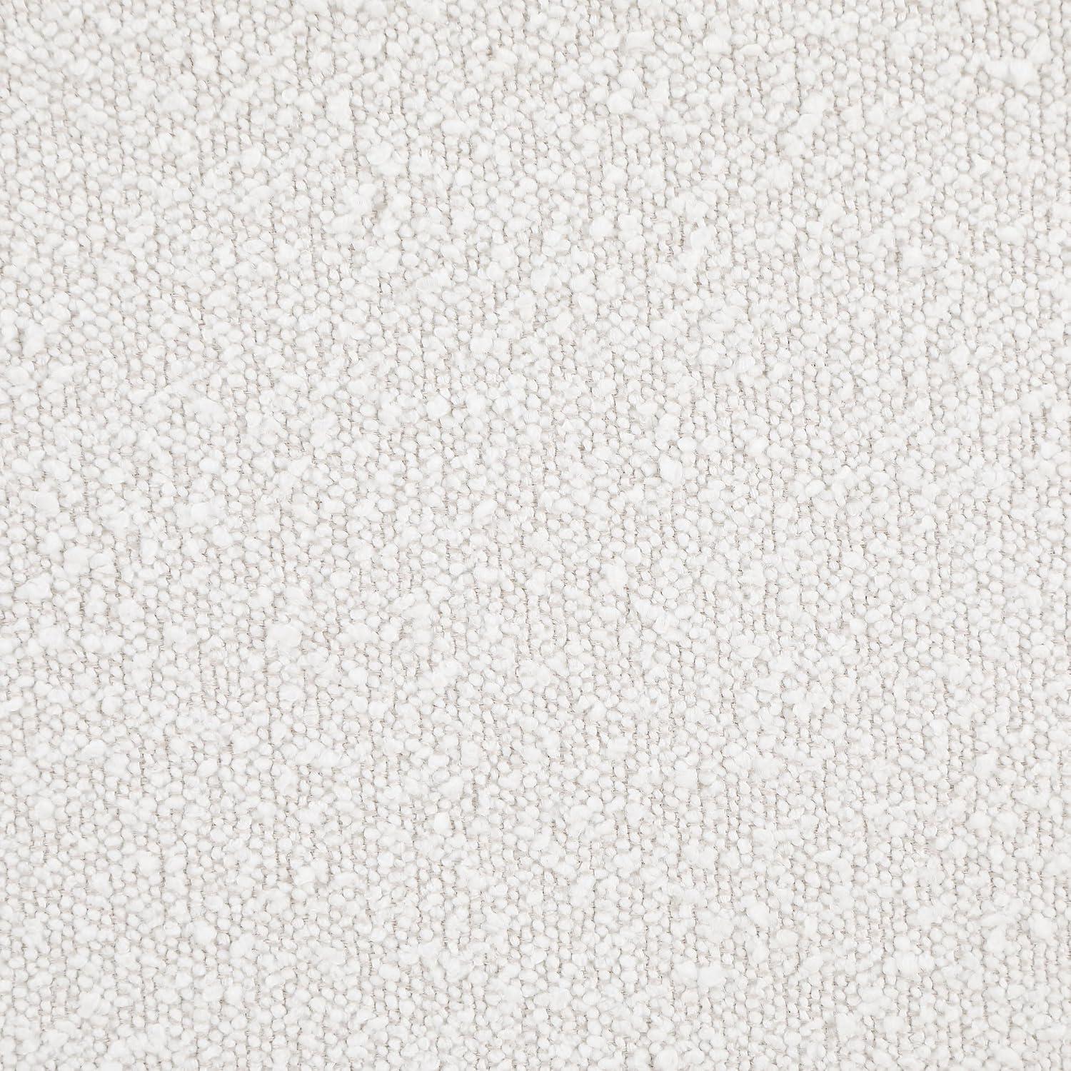 Cream Boucle Upholstered King Platform Bed with Wingback Headboard