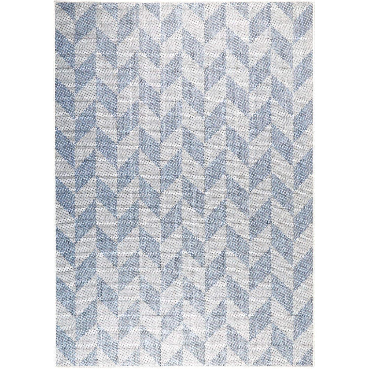 Nicole Miller New York Patio Country Calla Herringbone Indoor/Outdoor Area Rug, Blue/Grey