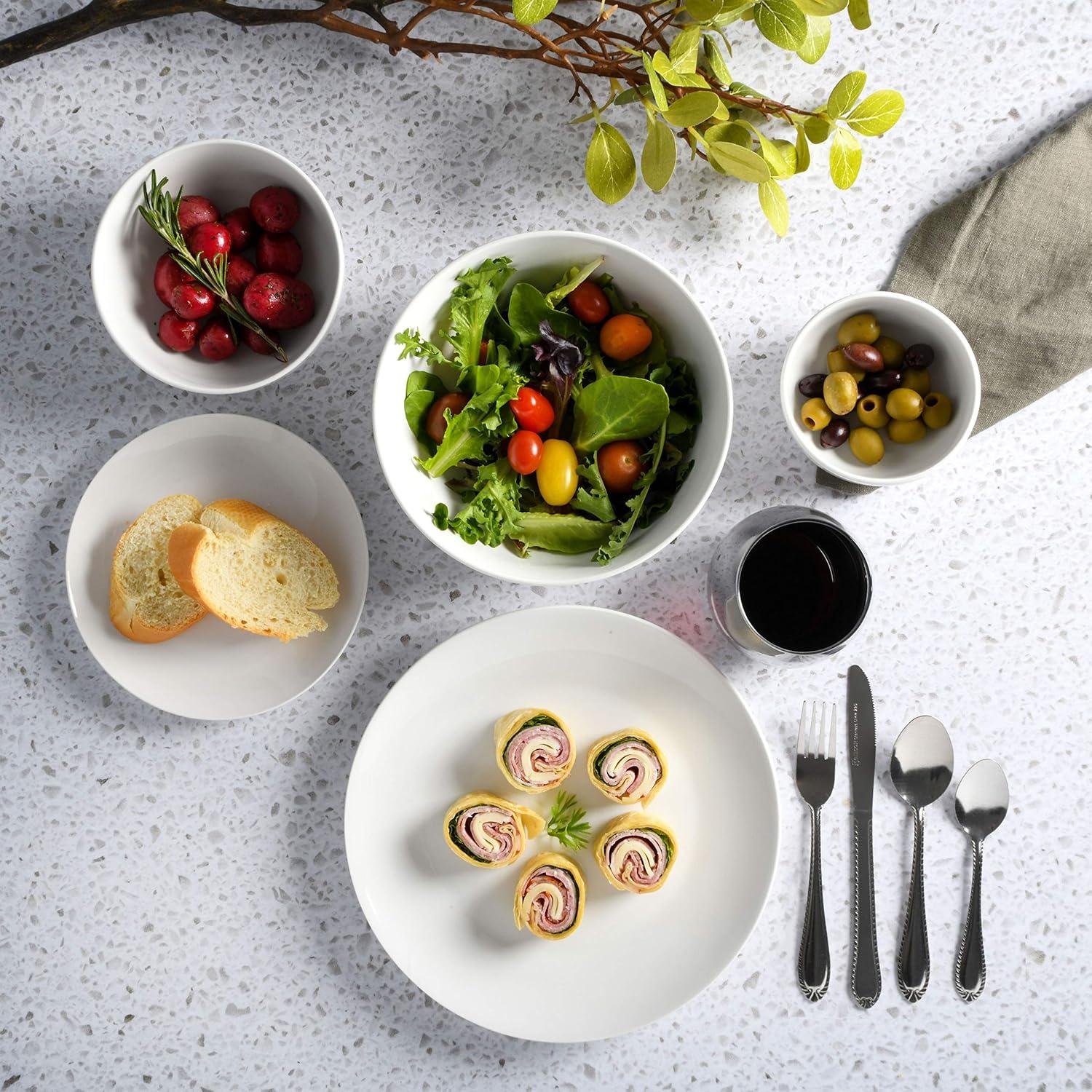 Gibson Home Gibson Home All U Need 60 Piece Plates Bowls Glassware Forks Spoons and Knives Dinnerware Set for 6