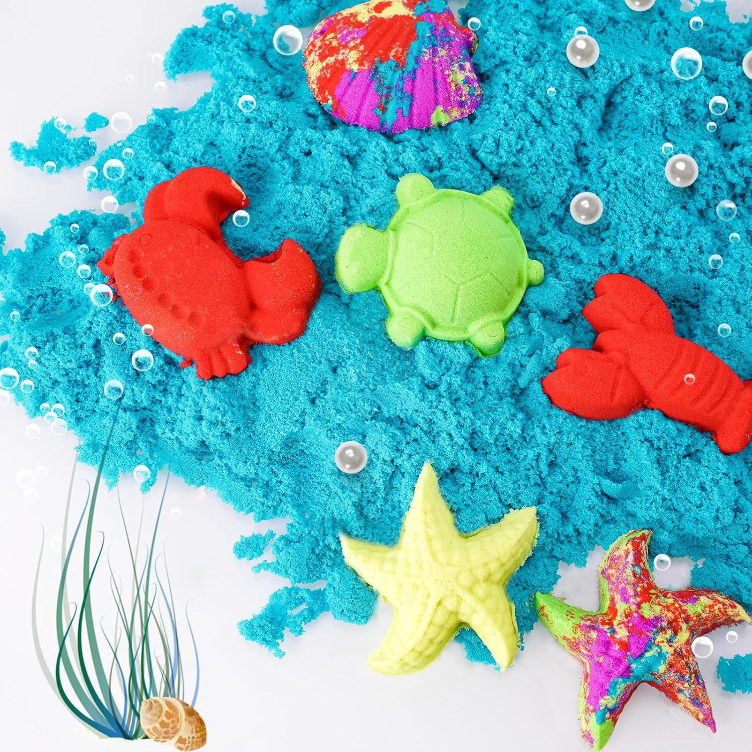 NiToy FlexiSand 11lbs Play Sand, Moldable Self-Sticking, Never Dries Out - Fun for Kids Bulk Refill for Sensory Sand Box Toys, Ideal for Shaping, Squeezing, Scooping, Rolling and Molding (5 Colored)