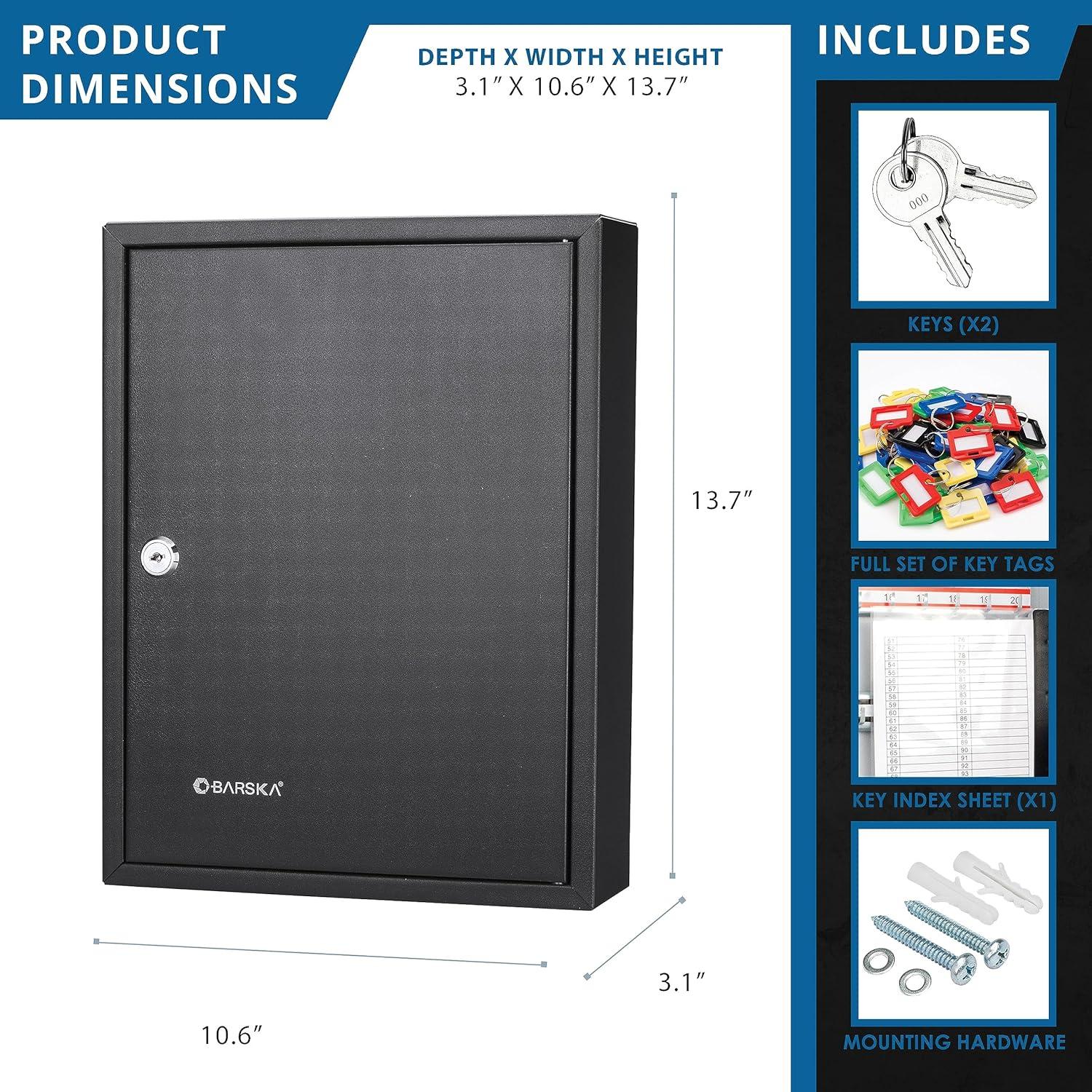 Barska 42 KEYS ADJUSTABLE KEY LOCK BOX BLACK