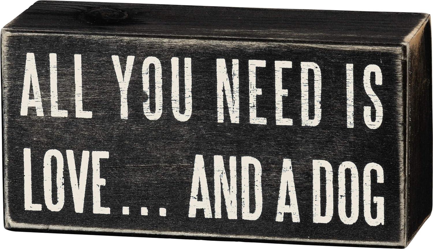 Rustic Black and White Wooden Dog Lover Sign