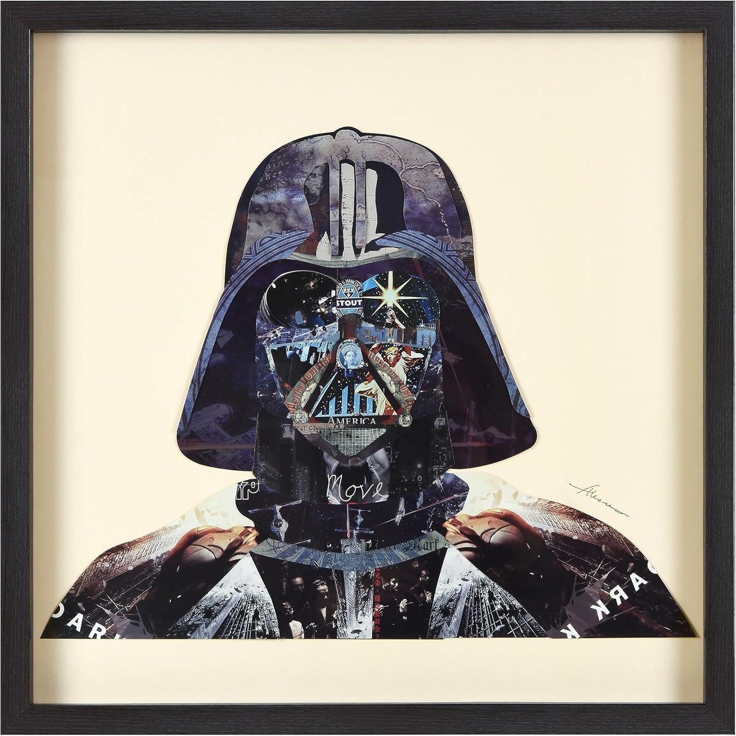 Star Wars Darth Vader Black Wood Framed Art Collage