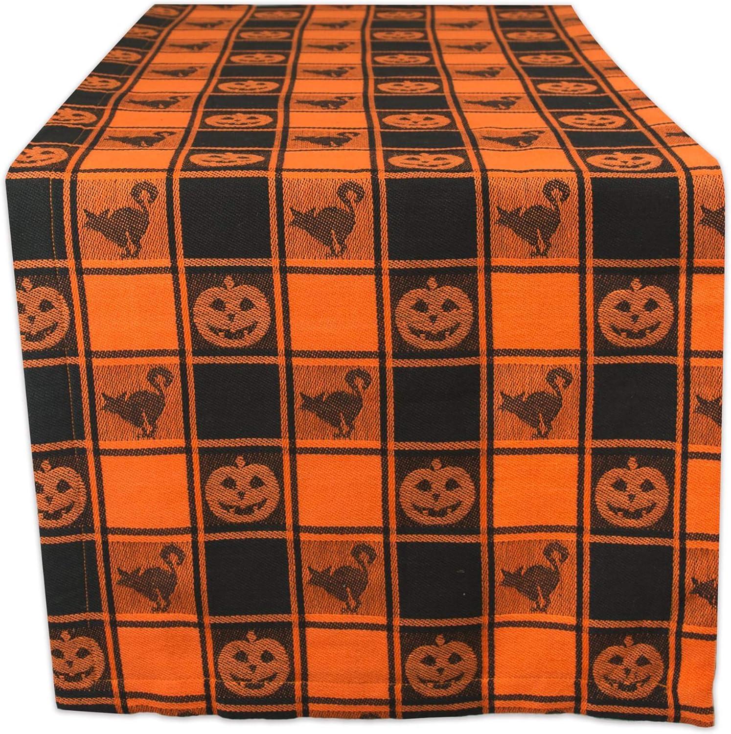 The Holiday Aisle® Vaillancourt Halloween Woven Check Table Runner