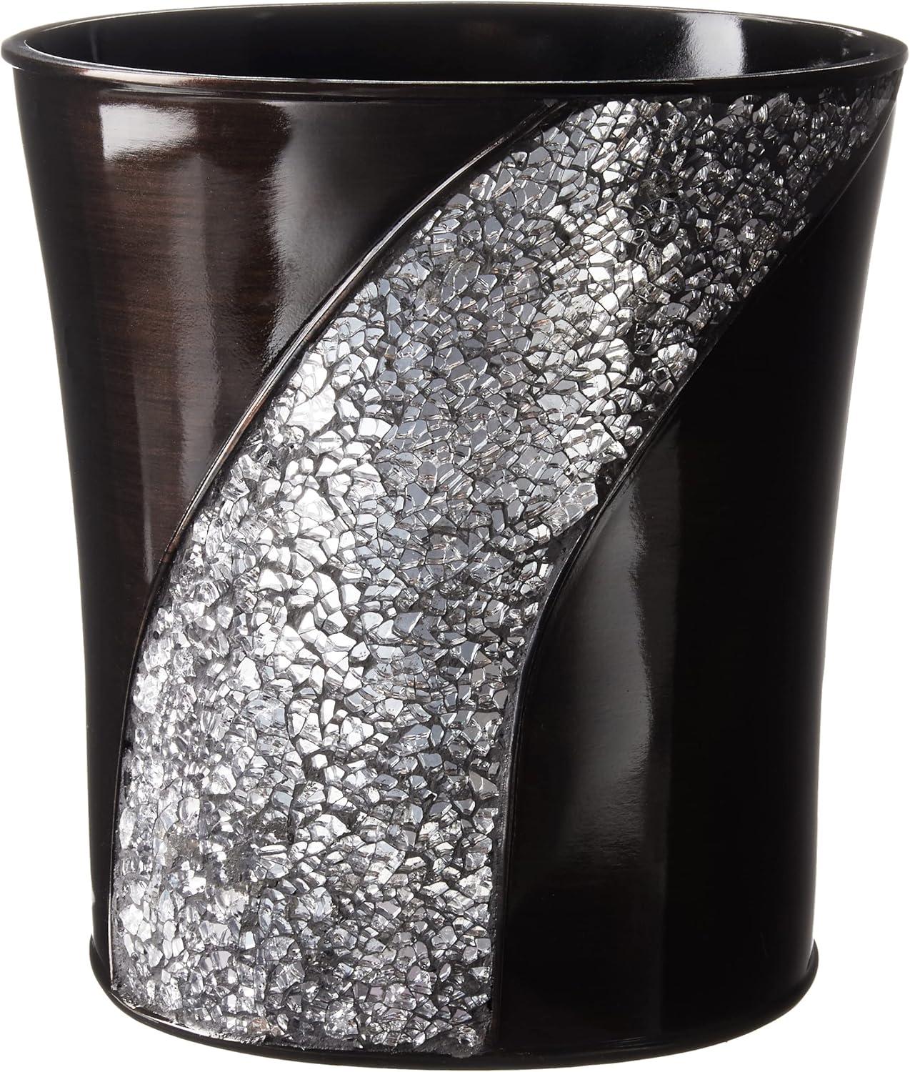 Popular Bath Orb/Brown Sinatra Bath Decor Accessories, Premium, Durable, Acrylic Resin, Eco-Friendly Waste Basket (10"H x 8"W x 8"D)