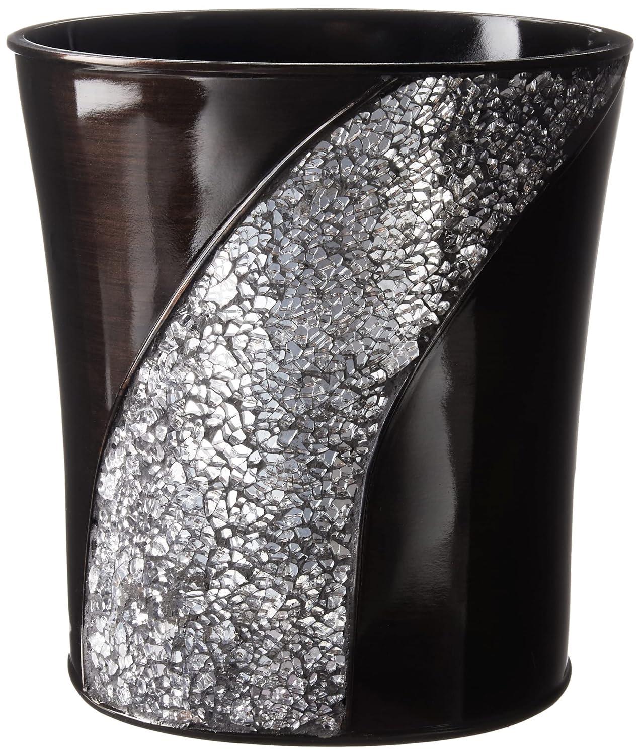 Popular Bath Orb/Brown Sinatra Bath Decor Accessories, Premium, Durable, Acrylic Resin, Eco-Friendly Waste Basket (10"H x 8"W x 8"D)