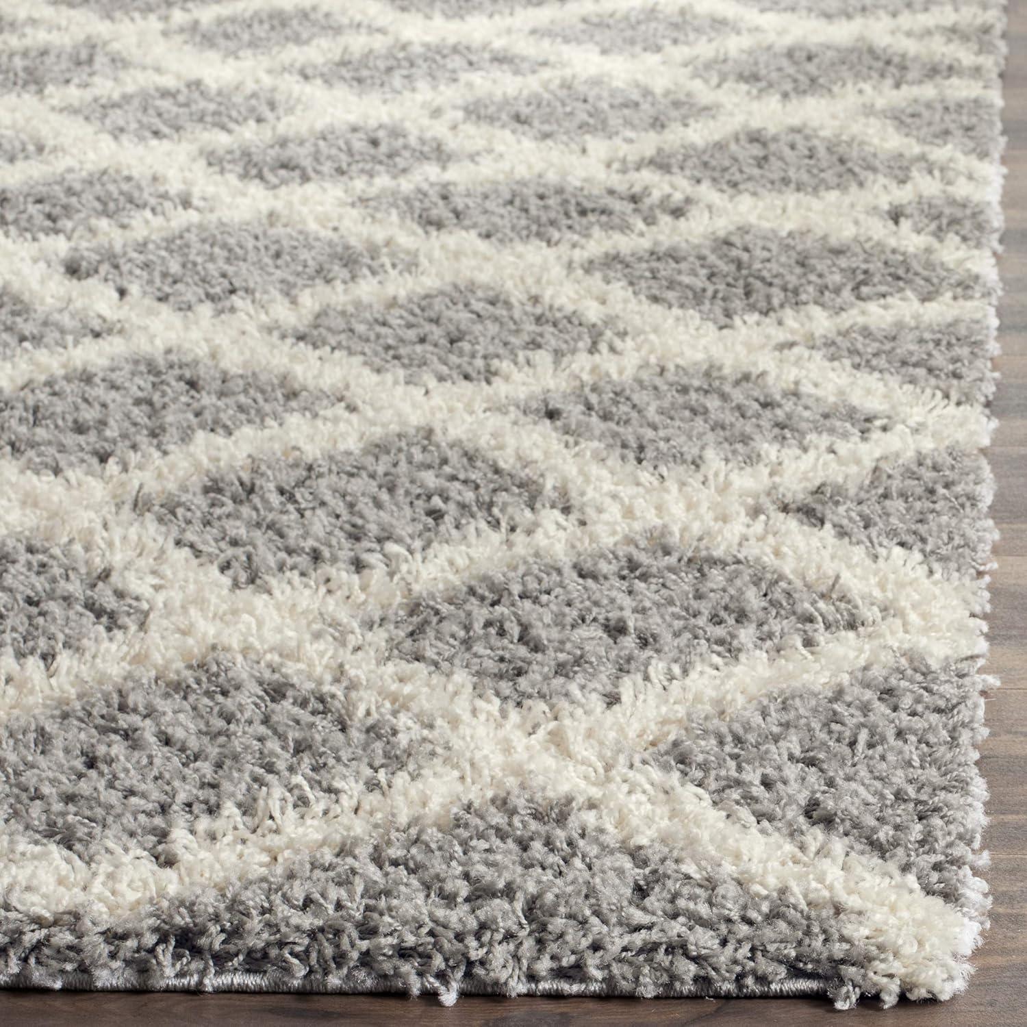 Dallas Shag SGD258 Power Loomed Indoor Area Rug - Grey/Ivory - 11'x15' - Safavieh.