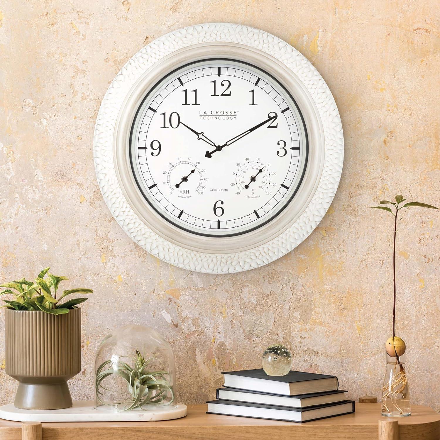 La Crosse Technology 21" Atomic Analog Wall Clock with Temperature & Humidity