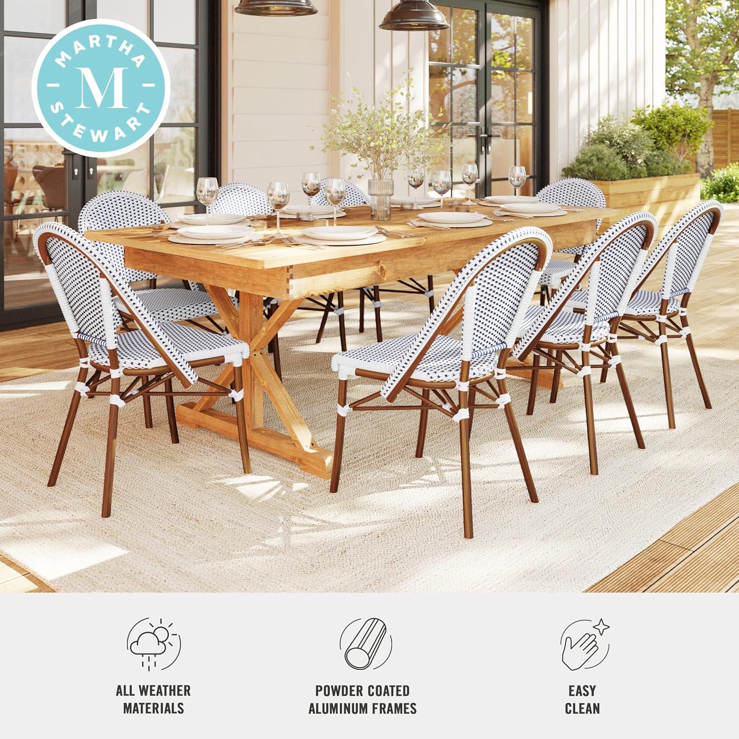 Martha Stewart Martha Stewart Lily Pond All-Weather Stackable Patio Bistro Dining Chairs (Set of 2)