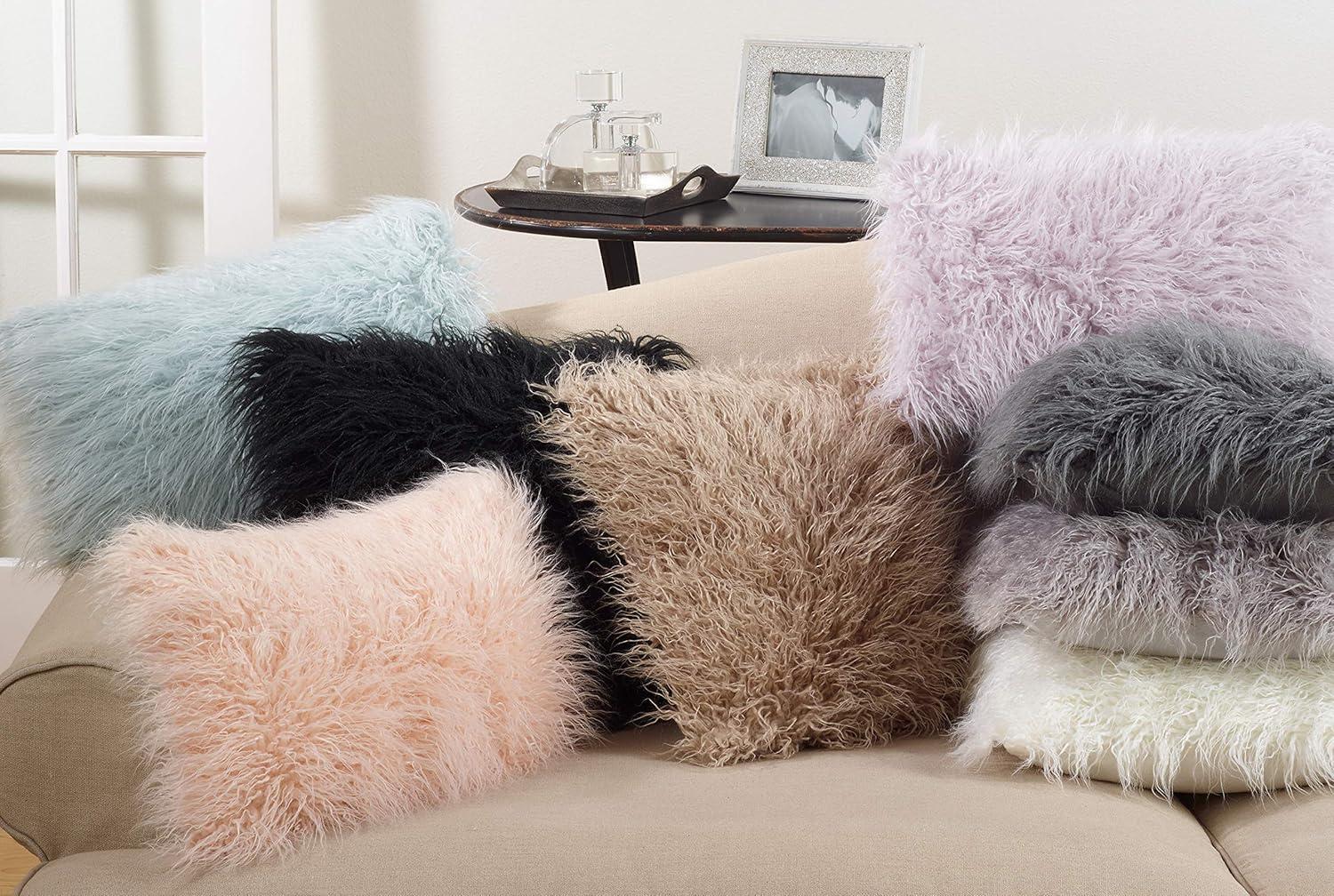 Faux Mongolian Collection Throw Pillow